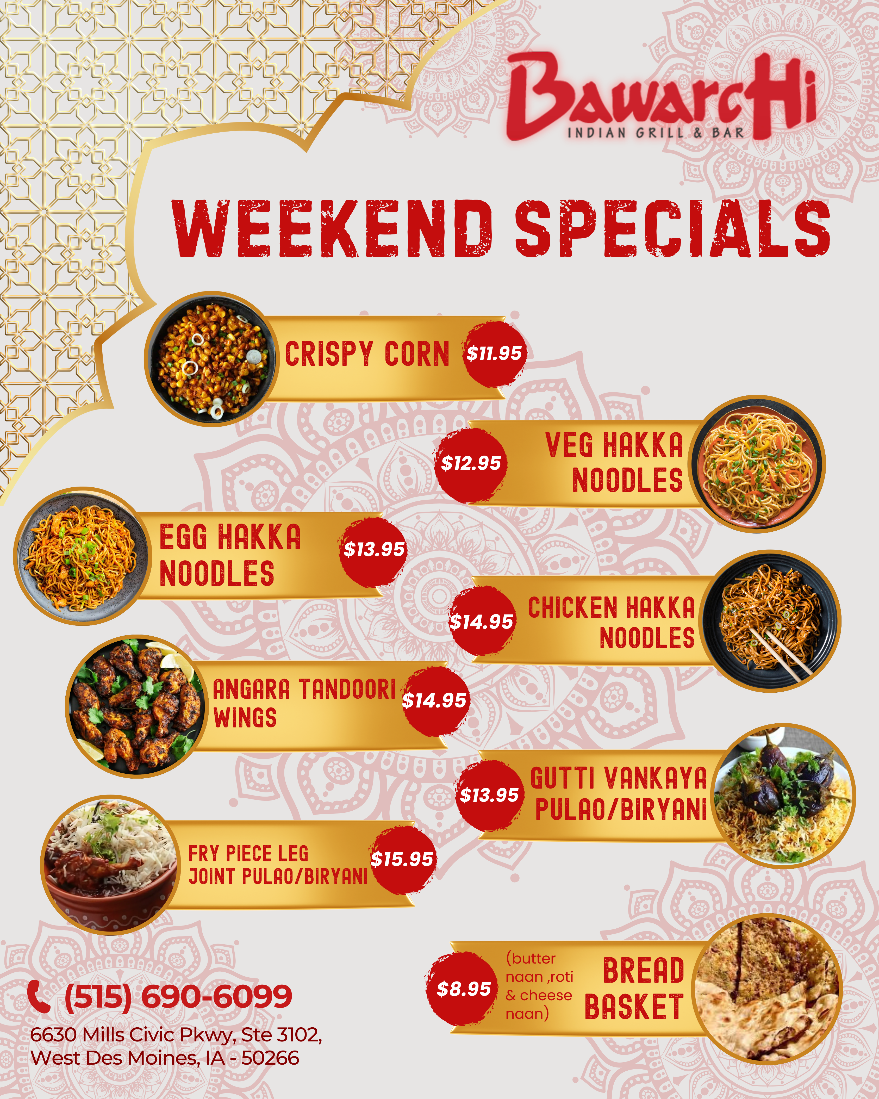 Weekend Cravings? Sorted at Bawarchi Des Moines!
